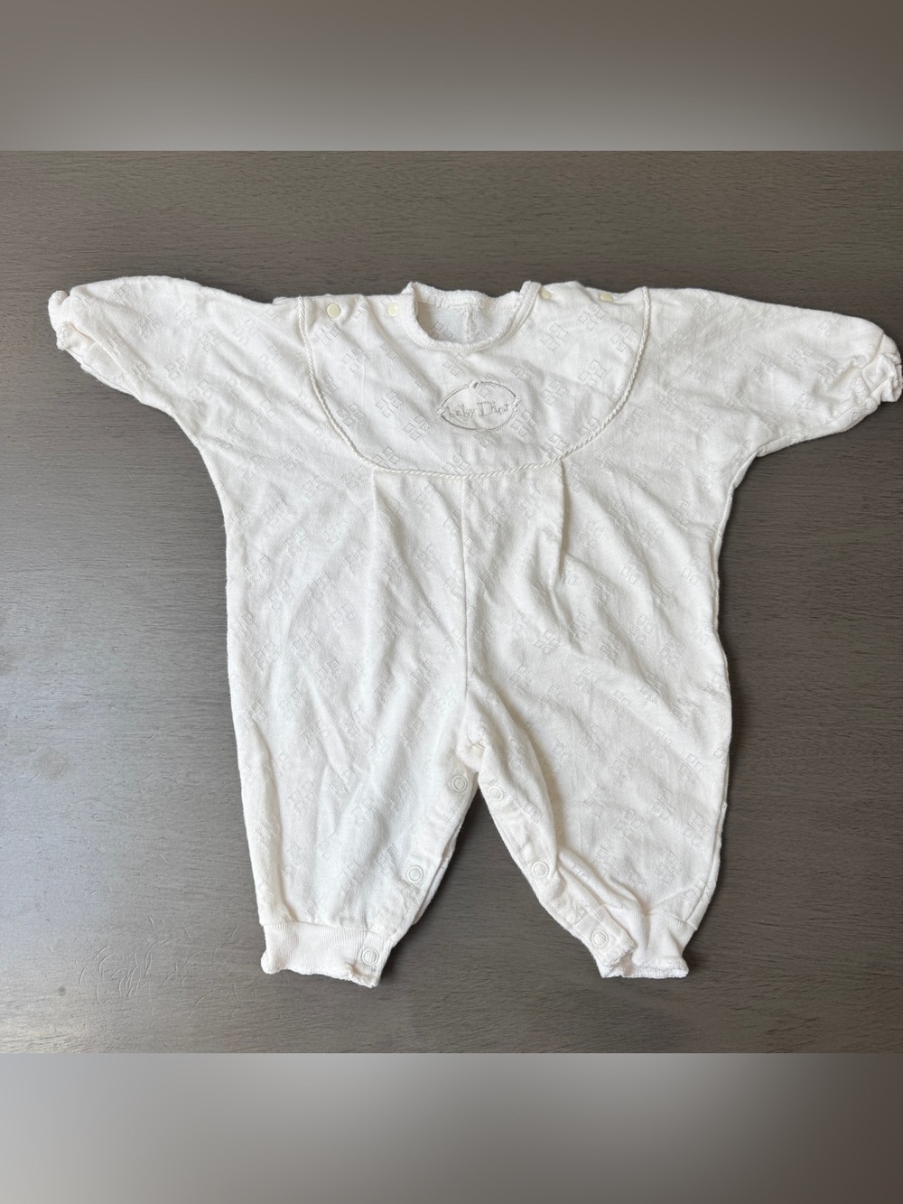 Baby Dior Romper Button / Snap Closure  EST Size 0-3 Months No Size Tag